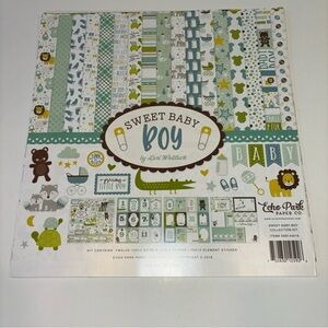 Echo Park Paper Bundle of Joy Boy Element, Made in USA Sticker, Blue